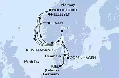 MSC GRANDIOSA - Itinerario di 14 notti partendo da COPENHAGEN, DENMARK il 28/08/2022 - Danimarca, Norvegia, Germania