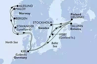 MSC PREZIOSA - Itinerario di 14 notti partendo da KIEL, GERMANY il 29/05/2022 - Germania, Norvegia, Estonia, Svezia, Finlandia
