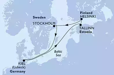 MSC PREZIOSA - Itinerario di 7 notti partendo da KIEL, GERMANY il 03/07/2022 - Germania, Estonia, Finlandia, Svezia