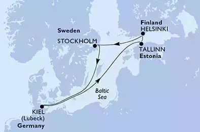 MSC PREZIOSA - Itinerario di 7 notti partendo da KIEL, GERMANY il 17/07/2022 - Germania, Estonia, Finlandia, Svezia