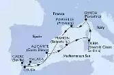 Genoa,Marseille,Malaga,Cadiz,Ceuta,Alicante,Mahon,Olbia,Genoa