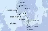 Warnemunde,Eidfjord,Haugesund,Kristiansand,Oslo,Copenhagen,Warnemunde