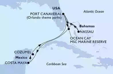 Port Canaveral,Ocean Cay,Ocean Cay,Costa Maya,Cozumel,Port Canaveral,Nassau,Ocean Cay,Port Canaveral