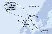 Hamburg,Kirkwall,Reykjavik,Isafjordur,Akureyri,Lerwick,Hamburg