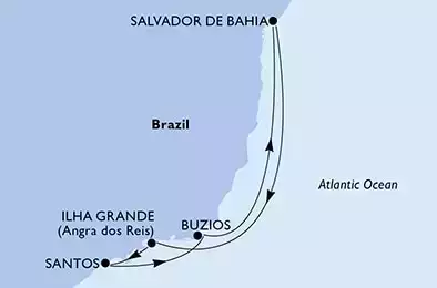 Santos (Sao Paolo), Buzios, Salvador da Bahia, Ilha Grande, Santos (Sao Paolo)