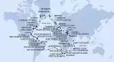 Civitavecchia,Genoa,Marseille,Barcelona,Palma de Mallorca,Siracusa,Valletta,Limassol,Haifa,Haifa,Port Said,Alexandria,Suez Canal North,Suez Canal South,Sharm El-Sheikh,Safaga,Aqaba,Jeddah,Jeddah,Mombasa,Zanzibar,Port Victoria,Port Louis,La Possession,Portuguese Island,Durban,Port Elizabeth,Cape Town,Cape Town,Walvis Bay,Walvis Bay,Jamestown,Rio de Janeiro,Rio de Janeiro,Salvador,Belem,Fazendinha,Manaus,Manaus,Santarem,Fazendinha,Castries,Bridgetown,Fort de France,Puerto Plata,Ocean Cay,Miami,Miami,New York,New York,Newport,Halifax,Sydney,Charlottetown,Quebec,Quebec,Quebec,Nuuk,Nuuk,Isafjordur,Reykjavik,Reykjavik,Belfast,Liverpool,Southampton
