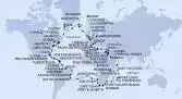 Genoa,Marseille,Barcelona,Palma de Mallorca,Siracusa,Valletta,Limassol,Haifa,Haifa,Port Said,Alexandria,Suez Canal North,Suez Canal South,Sharm El-Sheikh,Safaga,Aqaba,Jeddah,Jeddah,Mombasa,Zanzibar,Port Victoria,Port Louis,La Possession,Portuguese Island,Durban,Port Elizabeth,Cape Town,Cape Town,Walvis Bay,Walvis Bay,Jamestown,Rio de Janeiro,Rio de Janeiro,Salvador,Belem,Fazendinha,Manaus,Manaus,Santarem,Fazendinha,Castries,Bridgetown,Fort de France,Puerto Plata,Ocean Cay,Miami,Miami,New York,New York,Newport,Halifax,Sydney,Charlottetown,Quebec,Quebec,Quebec,Nuuk,Nuuk,Isafjordur,Reykjavik,Reykjavik,Belfast,Liverpool,Southampton,Le Havre,IJmuiden,Warnemunde