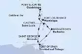 Pointe-a-Pitre,Castries,Bridgetown,Port of Spain,Saint George,Fort de France,Pointe-a-Pitre