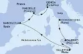 Civitavecchia,Palermo,Valletta,Barcelona,Marseille,Genoa