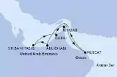 Dubai,Khasab,Muscat,Abu Dhabi,Sir Bani Yas,Dubai