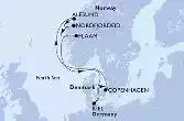 Kiel,Copenhagen,Alesund,Nordfjordeid,Flaam,Kiel