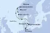 Kiel,Copenhagen,Nordfjordeid,Flaam,Haugesund,Kiel
