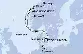 Copenhagen,Alesund,Nordfjordeid,Flaam,Kiel,Copenhagen