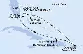 Miami,Puerto Plata,San Juan,Nassau,Ocean Cay,Miami