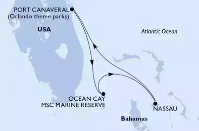 Port Canaveral,Ocean Cay,Nassau,Port Canaveral