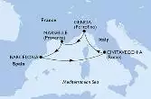 Civitavecchia,Genoa,Marseille,Barcelona,Civitavecchia