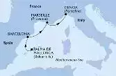 Palma de Mallorca,Barcelona,Marseille,Genoa