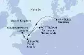 Rotterdam,Le Havre,Southampton,Hamburg
