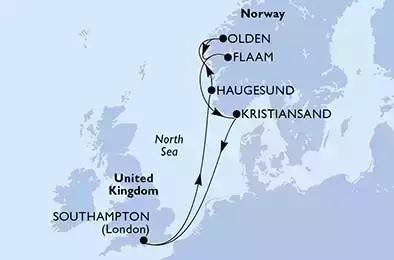 Southampton,Haugesund,Olden,Flaam,Kristiansand,Southampton