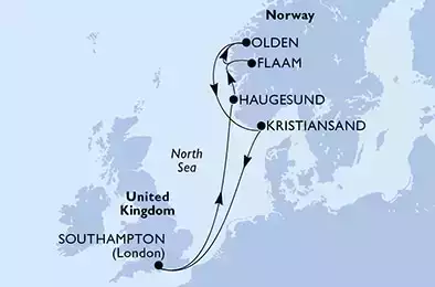 Southampton,Haugesund,Flaam,Olden,Kristiansand,Southampton