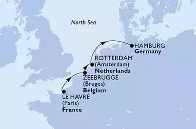 Le Havre,Zeebrugge,Rotterdam,Hamburg Cruise Parade,Hamburg