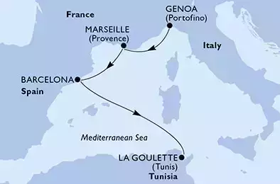 Genoa,Marseille,Barcelona,La Goulette