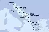 Italia, Croazia, Montenegro, Grecia