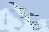Italia, Croazia, Montenegro, Grecia