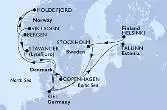 Helsinki,Stockholm,Kiel,Vik i Sogn,Molde Fjord,Bergen,Stavanger,Kiel,Copenhagen,Tallinn,Helsinki