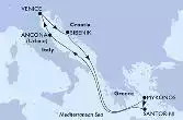Ancona,Venice,Sibenik,Mykonos,Mykonos,Santorini,Ancona