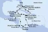 Miami,Cozumel,George Town,Ocho Rios,Ocean Cay,Miami,Montego Bay,Cartagena,Colon,Puerto Limon,Isla de Roatan,Ocean Cay,Miami
