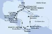 Miami,Ocho Rios,Cartagena,Colon,Puerto Limon,Isla de Roatan,Ocean Cay,Miami,Isla de Roatan,Belize City,Costa Maya,Cozumel,Miami