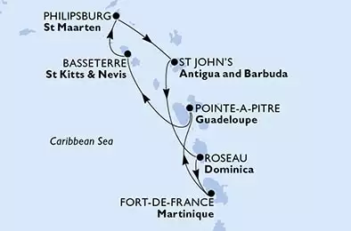 Guadalupe, Saint Kitts - Nevis, Antille Olandesi, Antigua-Barbuda, Dominica, Martinica