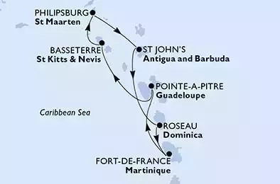 Martinica, Guadalupe, Saint Kitts - Nevis, Antille Olandesi, Antigua-Barbuda, Dominica