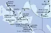 Istanbul,Corfu,Bari,Zadar,Trieste,Katakolon,Heraklion,Rhodes,Suez Canal North,Suez Canal South,Sokhna Port,Safaga,Aqaba,Salalah,Port Louis,Port Louis,La Possession,Durban