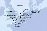 Zeebrugge,Rotterdam,Le Havre,Southampton,Hamburg,Rotterdam,Zeebrugge