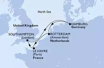 Rotterdam,Le Havre,Southampton,Hamburg,Rotterdam