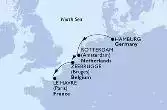 Hamburg,Rotterdam,Zeebrugge,Le Havre