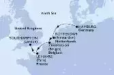Hamburg,Rotterdam,Zeebrugge,Le Havre,Southampton