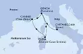 Genoa,Olbia,Cannes,Genoa,Civitavecchia