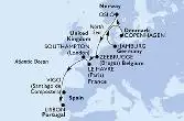 Hamburg,Copenhagen,Oslo,Zeebrugge,Le Havre,Southampton,Vigo,Lisbon