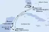 Miami,Ocean Cay,Isla de Roatan,Belize City,Costa Maya,Miami