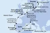 Stockholm,Copenhagen,Karlskrona,Warnemunde,Goteborg,IJmuiden,Southampton,La Coruna,Lisbon,Alicante,Genoa