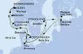 Copenhagen,Tallinn,Helsinki,Stockholm,Kiel,Bergen,Nordfjordeid,Olden,Stavanger,Kiel,Copenhagen