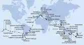 Civitavecchia,Genoa,Marseille,Barcelona,Malaga,Casablanca,Mindelo,Salvador,Rio de Janeiro,Rio de Janeiro,Buenos Aires,Buenos Aires,Puerto Madryn,Port Stanley,Ushuaia,Puerto Chacabuco,Puerto Montt,Valparaiso,Valparaiso,Hanga Roa,Bounty Bay Passage,Papeete,Papeete,Moorea,Aitutaki,Rarotonga,Bay of Islands,Auckland,Tauranga,Napier,Christchurch,Dunedin,Cruising Milford Sound,Sydney,Sydney,Eden,Melbourne,Adelaide,Penneshaw,Albany,Busselton,Fremantle,Fremantle,Broome,Benoa,Benoa,Singapore,Port Klang,Penang,Phuket,Colombo,Aqaba,Sharm El-Sheikh,Safaga,Suez Canal South,Suez Canal North,Alexandria,Messina,Naples,Civitavecchia
