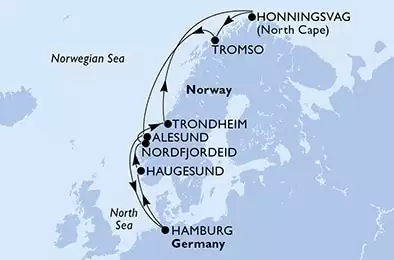 MSC PREZIOSA - Itinerario di 11 notti partendo da HAMBURG, GERMANY il 18/09/2024 - Germania, Norvegia