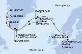 Reykjavik,Prince Christian Sund,Nuuk,Ilulissat,Ilulissat,Qaqortoq,Isafjordur,Akureyri,Copenhagen,Warnemunde