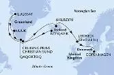 Reykjavik,Prince Christian Sund,Ilulissat,Nuuk,Qaqortoq,Akureyri,Lerwick,Copenhagen