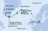 Reykjavik,Prince Christian Sund,Nuuk,Ilulissat,Ilulissat,Qaqortoq,Isafjordur,Akureyri,Copenhagen