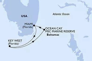 Miami,Key West,Ocean Cay,Miami